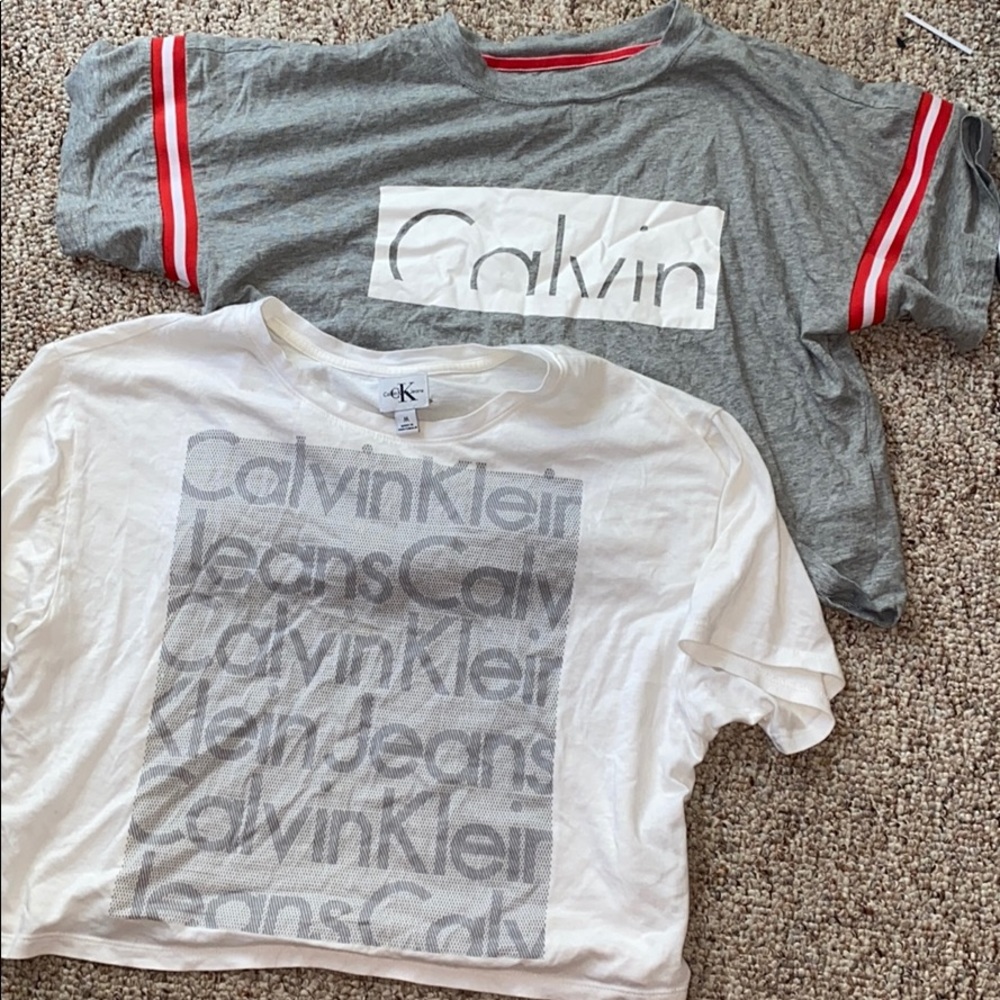 2 Calvin Klein crop tops